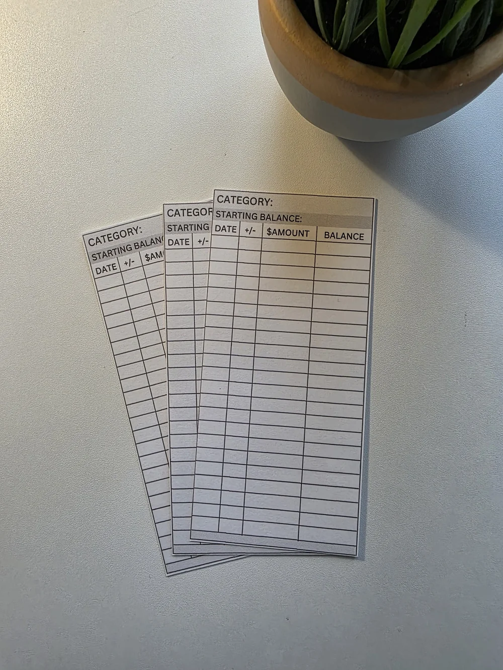 A6 Cash Envelope Trackers. Set Of 6